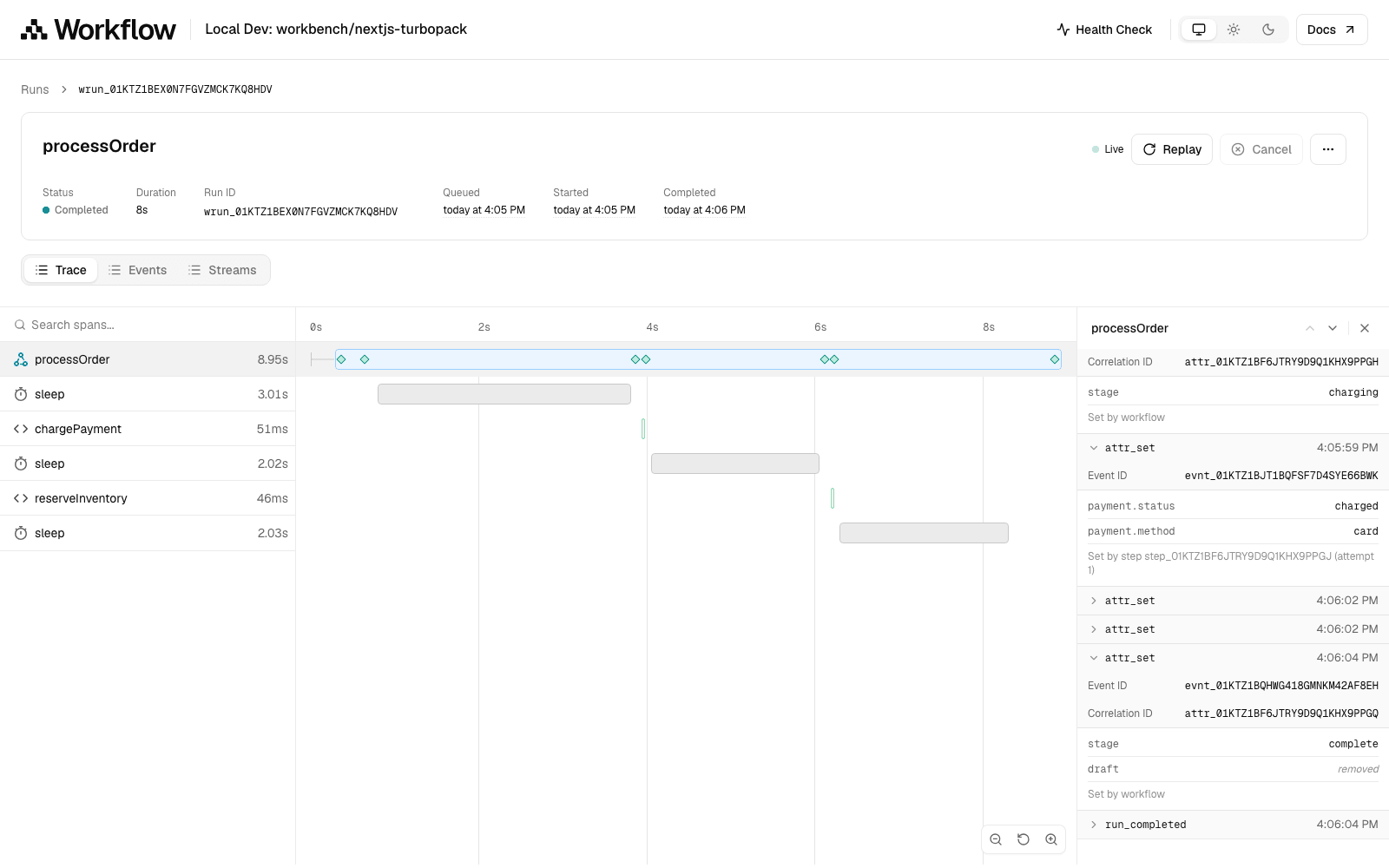 Expanded attr_set events showing changes and the writer